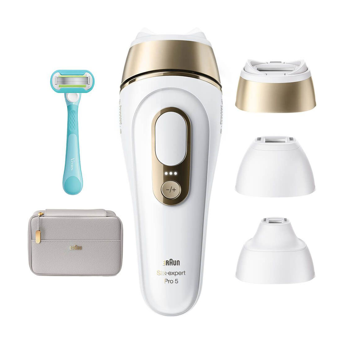 Набір Braun (фотоепілятор Silk-expert Pro 5 PL5351, 1 шт + бритва Gillette Venus Extra Smooth, 1 шт + косметичка, 1 шт)