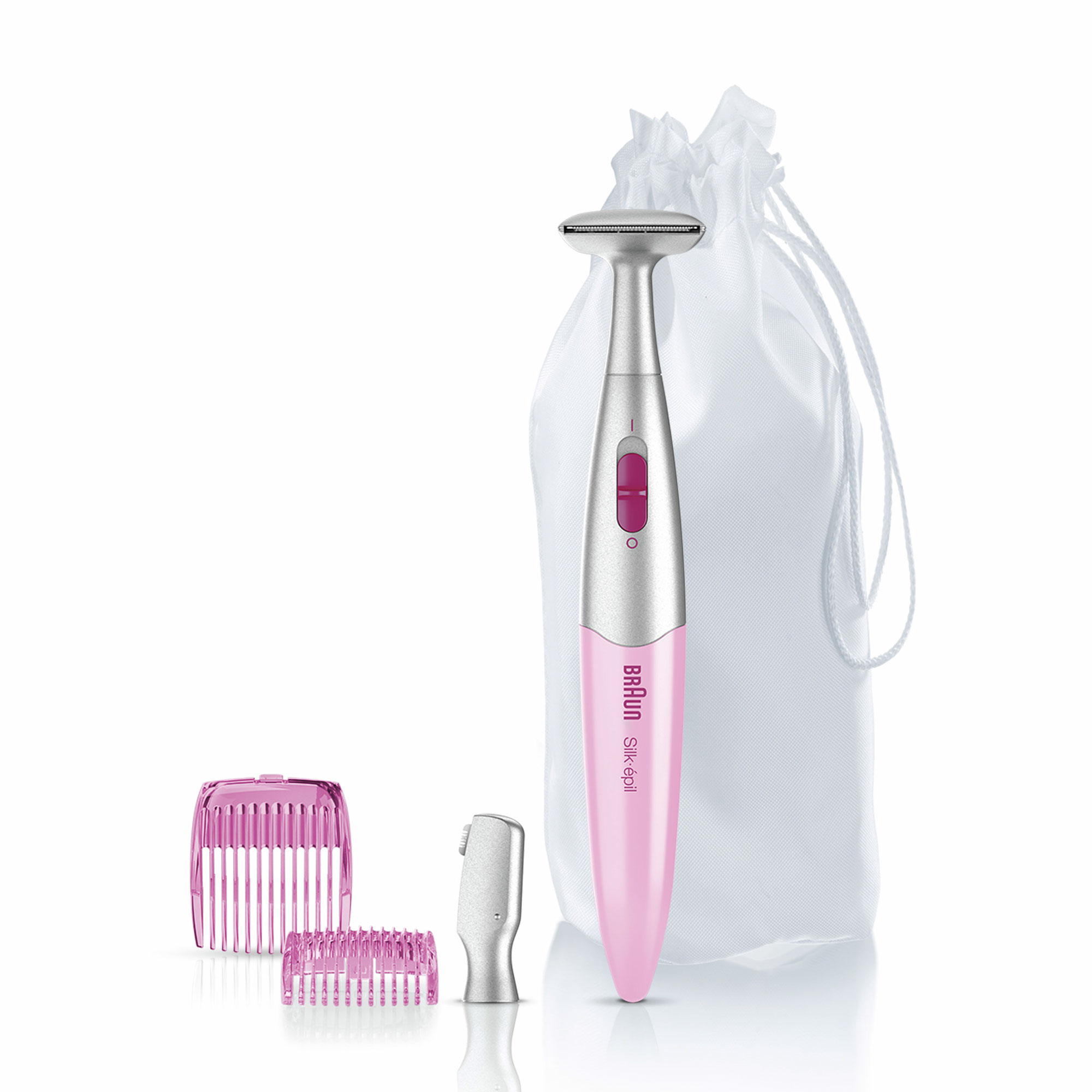 Тример для зони бікіні Braun Silk-epil FG1100 Pink з 4 насадками